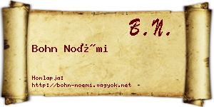 Bohn Noémi névjegykártya